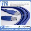 Azul de alta calidad USB 3.0 macho a macho cable Compatible con PC y Mac